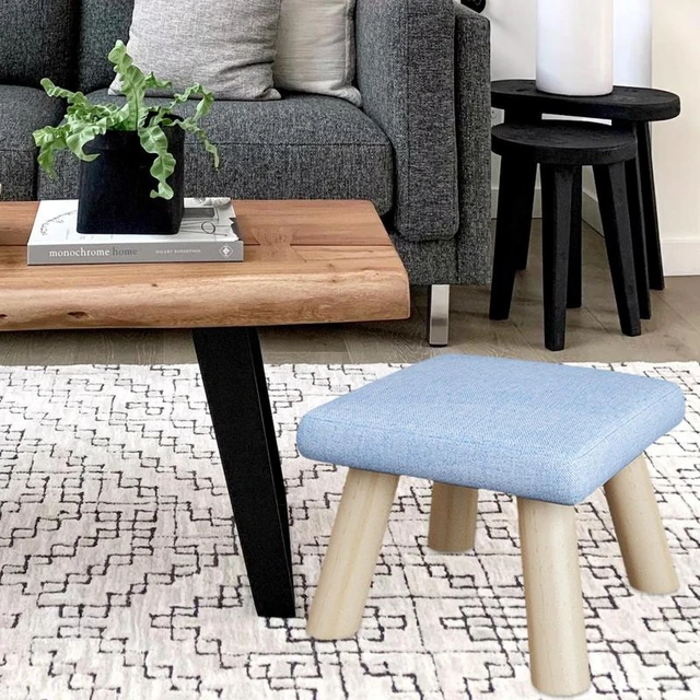 Small Foot Stool Ottoman with Stable Wood Legs, Footstool Padded Foot Rest  Step Stool for High Beds Seat Chair Couch Living Room - AliExpress