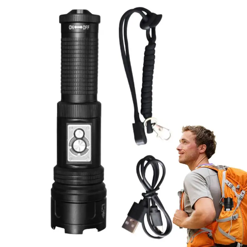 

Rechargeable Led Flashlights Handheld Camping Light 46 Modes Fast Charging Flashlight With Battery Indicator Survival Tools For