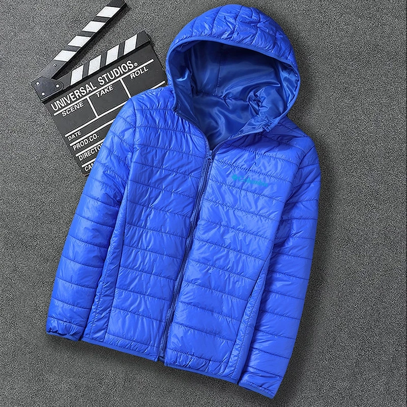 

Autumn and winter hooded lightweight down cotton jacket, new men's short, large, casual, thin, warm cotton jacket for middle-age