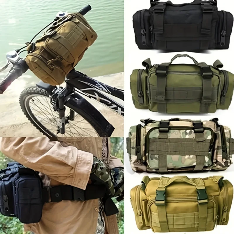 Nylon Outdoor Crossbody Bag Climbing Hiking Camping Shoulder Bag Zipper Bag