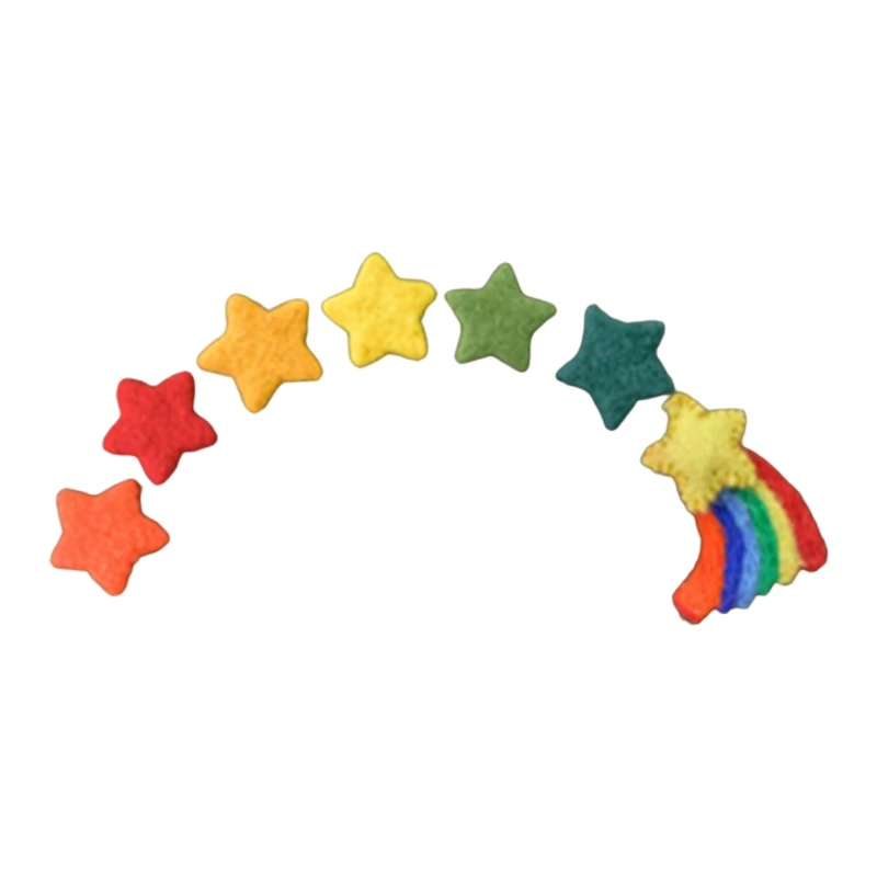 2023 New 7/10Pcs DIY Handmade Baby Wool Felt Rainbow Stars Love Heart Home  Party Decor - AliExpress