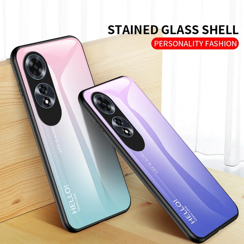 Gradient Tempered Glass Glossy Back Cover