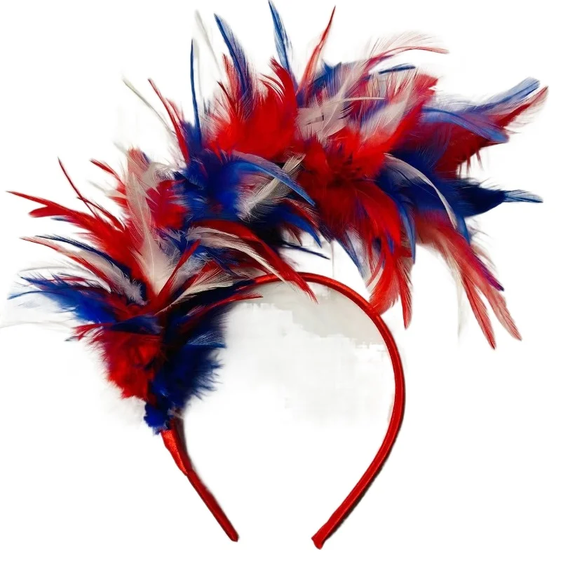 Women Colorful Feather Hair Hoop Fashion Headband Hair Bands Girls Head Jewelry 1
