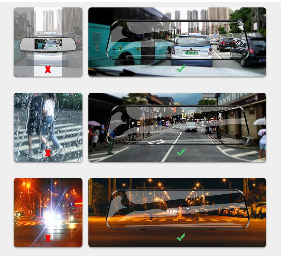 Sfd5f53e436b74caab176719c7a057e93z 2.5K GPS WiFi Car Dvr 10'' Stream Media Mirror Dash Camera 1440P Car Camera Night Vision Video Recorder Dual Lens Sony Dashcam