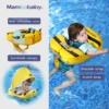 Baby Float With Crotch Strap & Inflation-free Solid Core Mambobaby Kid Swimming Ring Have Sunshade 0-7 Yeas Old Swim Pool Tube 1