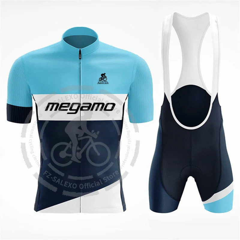 Megamo Cycling Clothing Men Summer MTB Bike Uniform Short Sleeve Cycling Jersey Set Road Bicycle Wear cycling jersey set