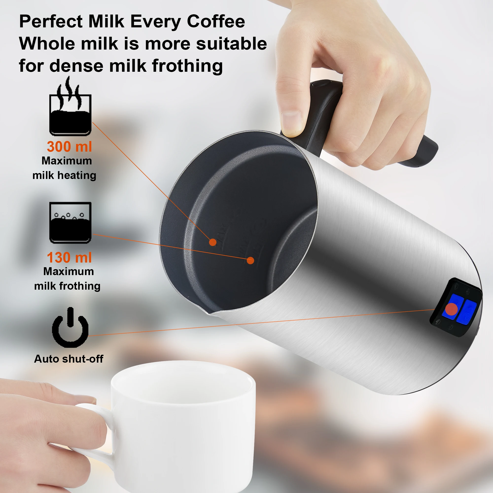 ELEKCHEF 4 in 1 Coffee Milk Frother Frothing Foamer automatic Milk Warmer  Cold/Hot Latte Cappuccino Chocolate Protein powder - AliExpress