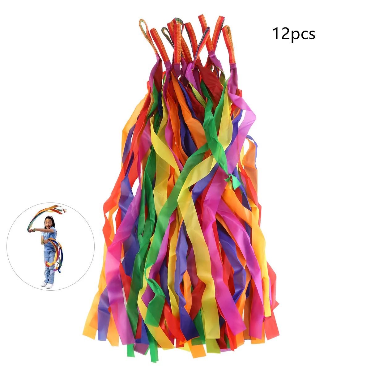 100cm Children Dance Color Ribbon Art Gymnastic Ballet Streamers Interactive 