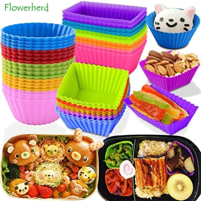 40 Pcs Silicone Lunch Box Dividers, Bento Bundle Lunch Box Dividers for Kids Lunch Accessories