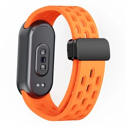 Premium Soft Silicone Waterproof Sport Wristband Replacement Strap - Xiaomi band 9 8 (Orange)