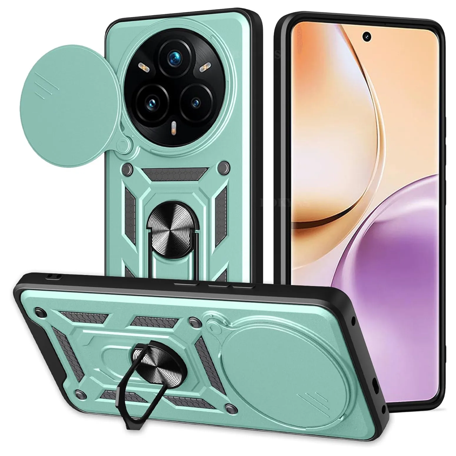 Enhanced Armor Case with Lens Protection and Ring Magnetic Holder