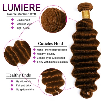 Cheap Chocolate Brown Loose Deep Weave Bundles With Lace Closure Frontal And Bundles  Brazilian Raw Human Hair Weave Bundle Deal - Image 3