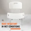Shower Chair, Shower Seat with Back, Adjustable Height Stool, Chair for Inside Bathtub, Non-Slip Bathroom 4