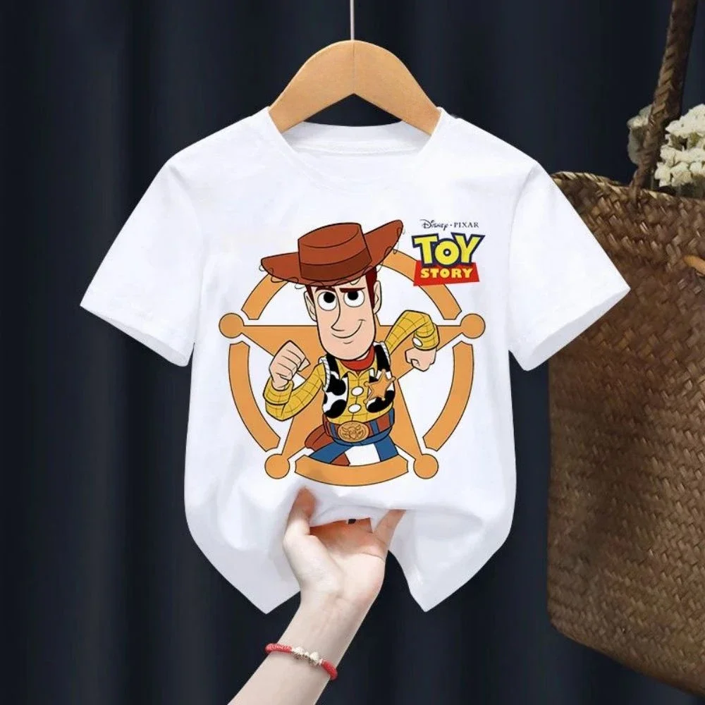 Summer Toy Story Children T Shirt Woody Buzz Lightyear Clothes Kawaii Short Sleeve Anime Cartoon Kids Boys Girls Casual Tee Top 3
