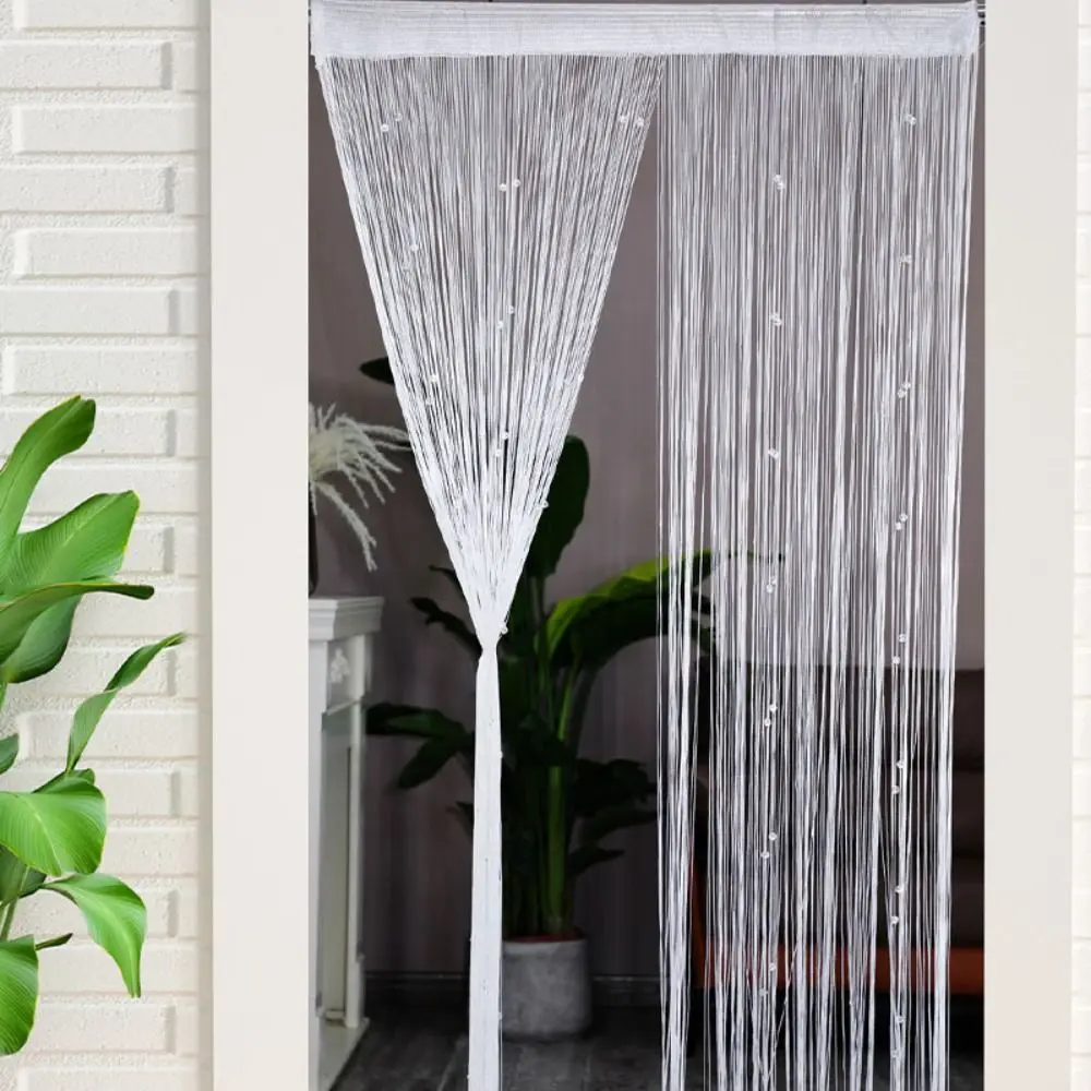 Shiny Crystal Beads String Curtain Room Divider Solid Color Door Curtain Elegant Romantic Tassel Window Curtain Home Decor