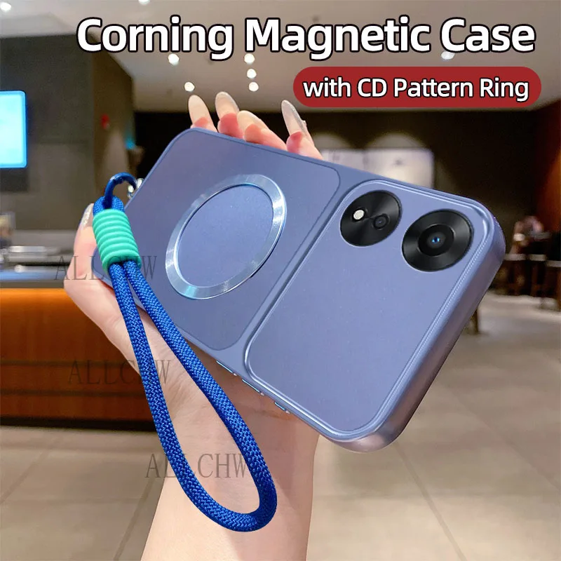 Shockproof Matte Magnetic TPU Phone Case with Hand Strap - Soft and Durable Protection