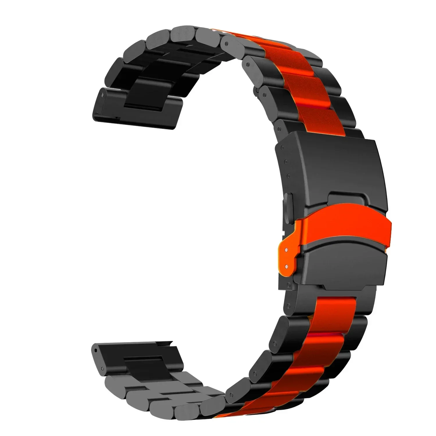22mm Luxury Stainless Steel Watch Strap - Premium Metal Band Bracelet