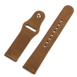 Vintage Leather 20mm Watchband - Handmade Fast Release Retro Strap Accessory - 20mm (Brown)