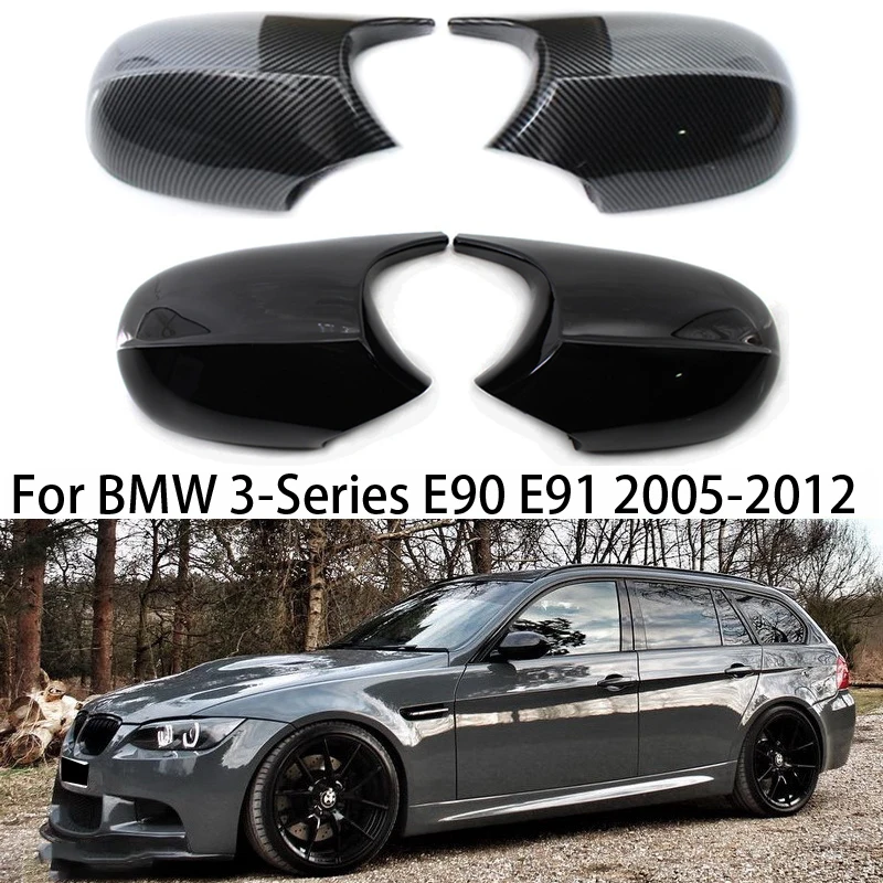 

For BMW 3 Series E90 E91 2005-2012 M Style Carbon Fiber Car Side Exterior Rearview Mirror Covers Trim Cap parts accessories