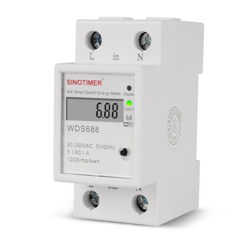 

Tuya Din Rail WIFI Smart Energy Meter Timer Power Monitor kWh Meter Wattmeter 110V 220V Smart Life Alexa Google Home Alice