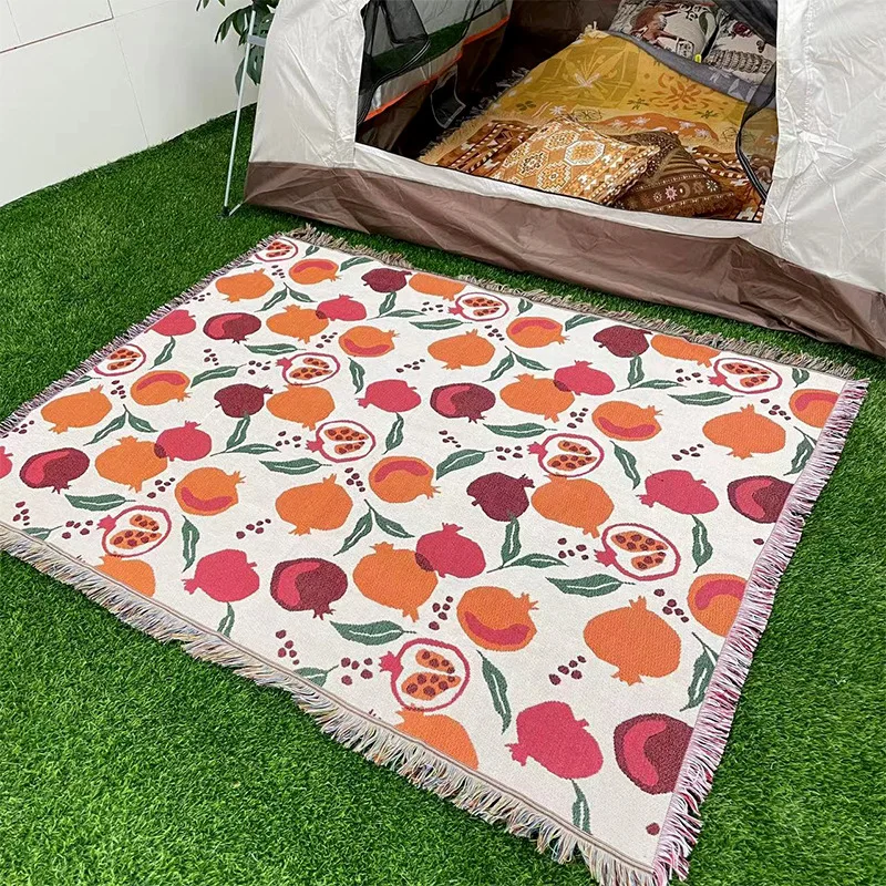 

Ins Jigsaw Puzzle Throw Blanket Jacquard Weave Graffiti Home Decoration Tassels Tapestry Outdoor Picnic Blankets Camping Mat