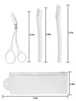 3PCS Eyebrow Razor Kit Razors Eyebrow Trimmers Set for Women and Men Including Eyebrow Shears, Long Eyebrow Razor and Short Eyeb 2