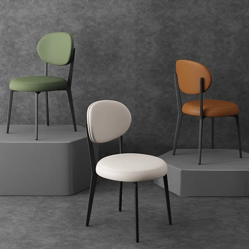 

Leather Comfortable Dining Chair European Unique Soft Upholstery Dining Chair Outdoor Design Clear Sillas Salon Home Furniture