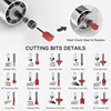 Wood Router Kit with 15pc 1/4" Collets Router Bits 600W 110/220V Laminate Milling Engraving Hand Machine Carpentry Slotting Tool 4