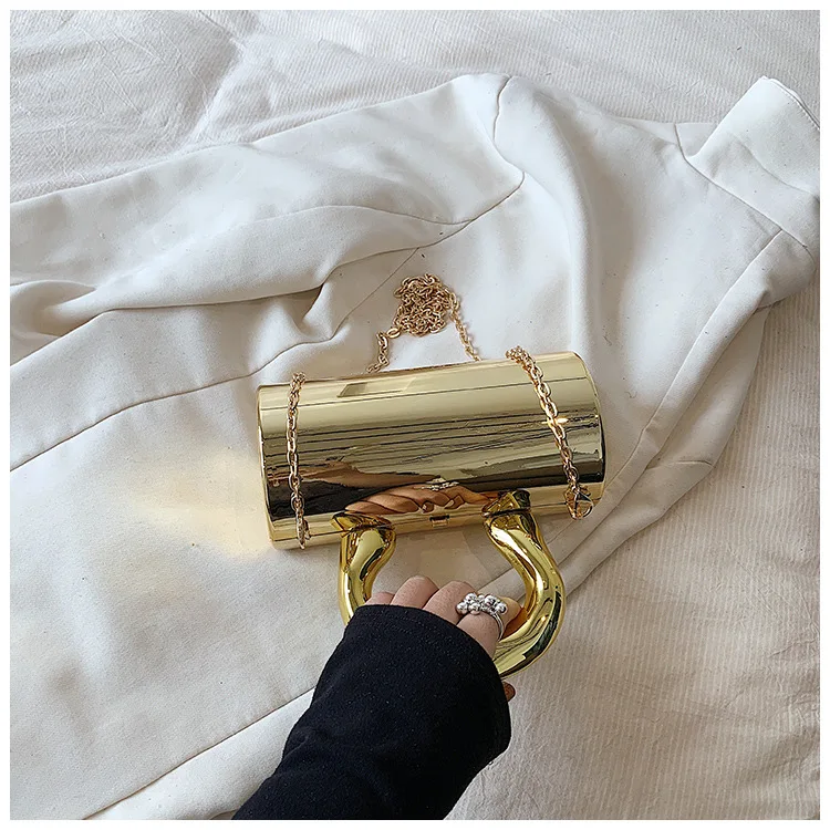 حقيبة كتف صغيرة متقاطعة مع الجسم للنساء ، حقائب يد نسائية ، قابض عصري ، صندوق ذهبي ، محفظة مسائية ، براثن حفلات ، أسطوانة ، 18 Sfd600b0a52ce4ff9a4e9d3413a664e1dL