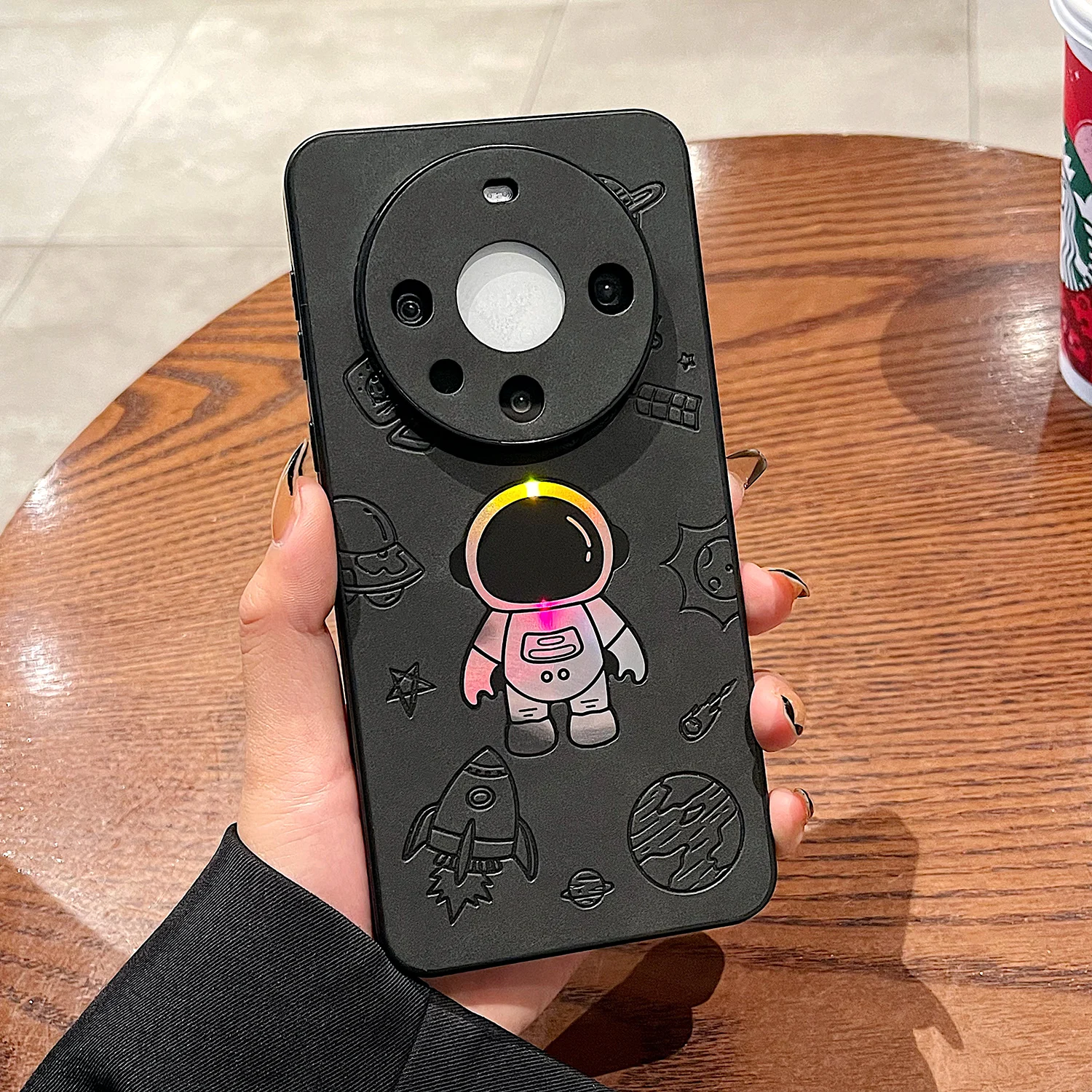 Coque de téléphone rigide en cuir d'astronaute Laser, étui arrière antichoc antichoc pour Huawei P60 Mate 60 50 40 30 Pro_voghion.com