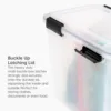 6 Pack, BPA-Free Plastic Gasket Box with Tight Latch and Seal, Stackable Nestable Tote Tub - Clear/Black 3