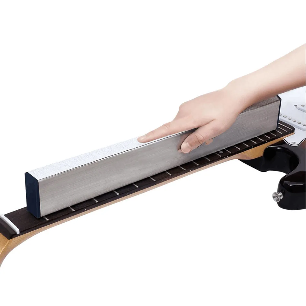 Komplettes Gitarrenbauer-Werkzeugset, Gitarrenhals-Bund-Nivellierstange mit 6 selbstklebenden Schleifpapier-Körnungen, präzises Polieren – Detail 8