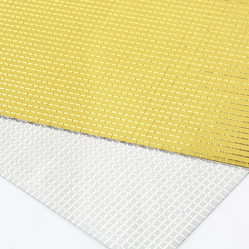 30x30cm Self-Adhesive Square Glass Mirrors Mosaic Tiles Sliver/Gold Glass Mirror Wall Sticker For DIY Handmade Home Decoration glass mosaic tiles diy mosaic supplies mirror mosaic tiles