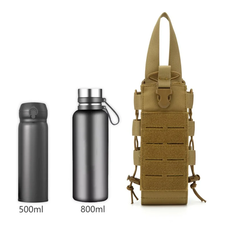 

LUC 2L Tactical Molle Water Bottle Pouch 1000D Nylon Outdoor Water Bottle Holder Climbing Drawstring Kettle Hunting Carrier Bag