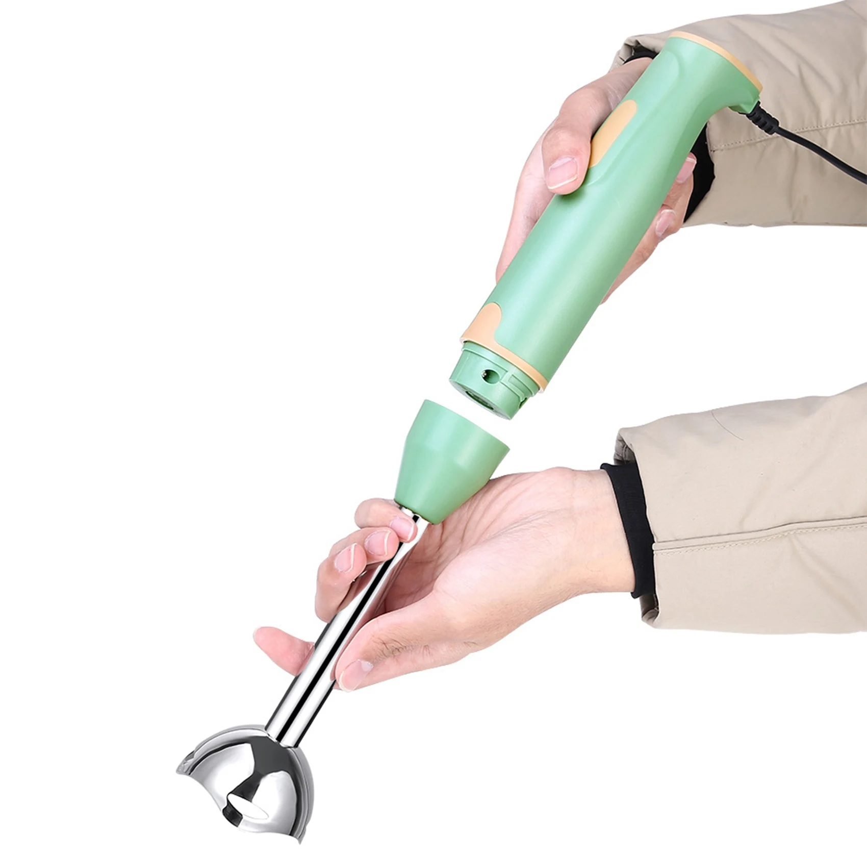 

Immersion Hand Stick Blender Electric Food Vegetable Grinder Hand-Held Cooking Complementary Food Machine EU Plug White