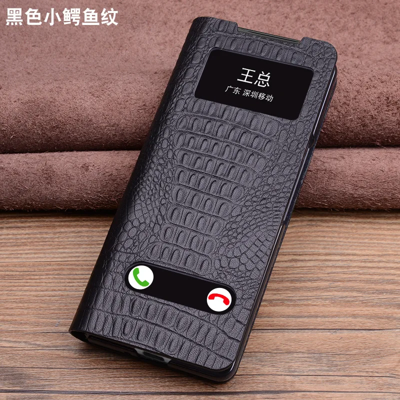 Luxury Genuine Leather Flip Cases For Samsung Galaxy Fold4 Fold 4 W23 Light Luxury Phone Cover With Smart View Case