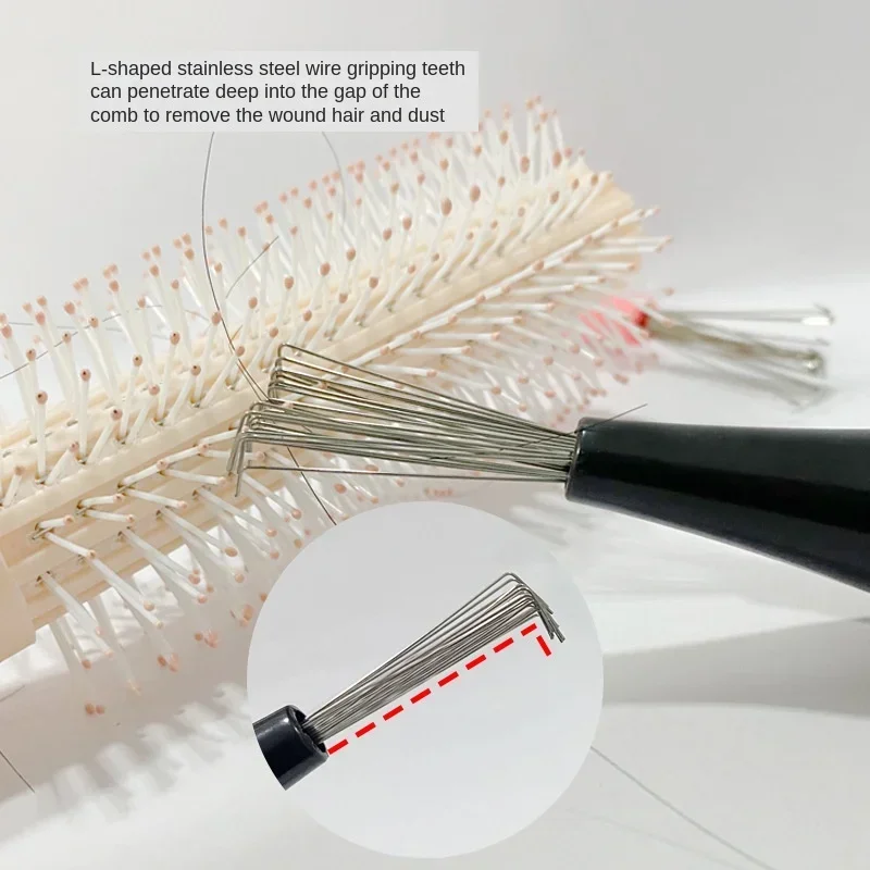 Comb Hair Brush Cleaner Plastic Handle Cleaning Brush Remover Embedded Beauty Tools Cleaning Products Cleaning Supplies 4