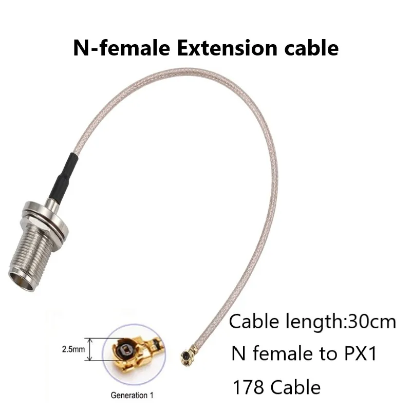 유리섬유 안테나 868/915MHZ 듀얼 밴드 8dbi 게인 N 타입 수컷 30cm 방수 px1 - N 타입 암컷 케이블 (로라, 로라완, 가스, 연료, 실외용)