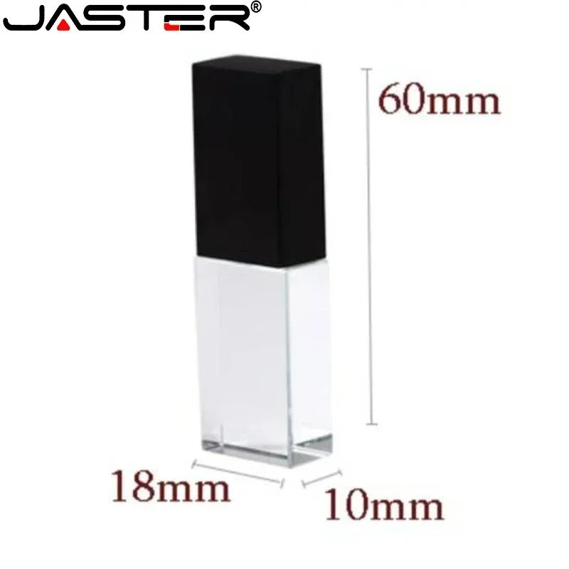 Jaster-waterproof Usb Flash Drives Pendrive Cristal Elegante Pen Drive Prova de Água Logotipo Livre Presente 4gb 16gb 32gb 64gb Mais de 10 Pcs - Imagem 6