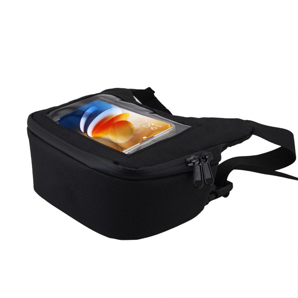 OxfordCloth Durable Front Hanging Bag For Road Electric Motorcycle TPU Large Screen Bag Front Basket