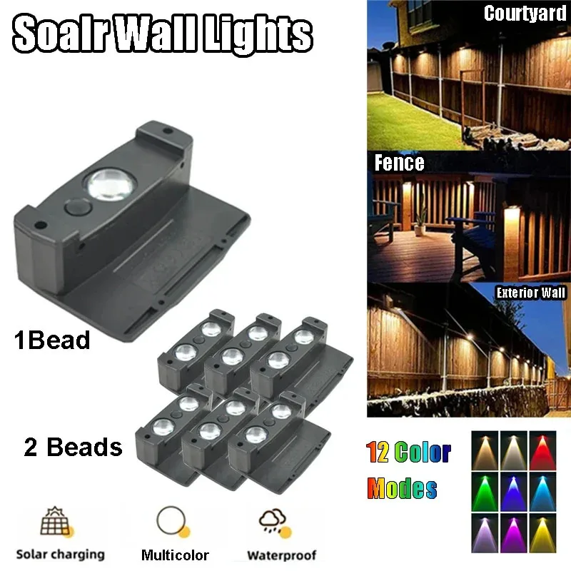 1 Pcs Solar Wall Light IP65 Waterproof LED Outdoor Spotlight Powered Decoration Porch illumination Fence Balcony Garden