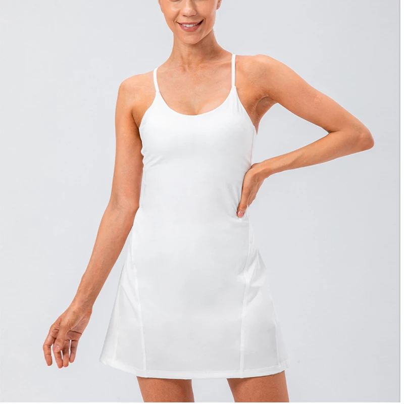 Volleyball skirt Tennis Skirt Yoga Suspender Female Summer Light Breathable Outdoor Sports Dress With Cushion A-Line Skirt