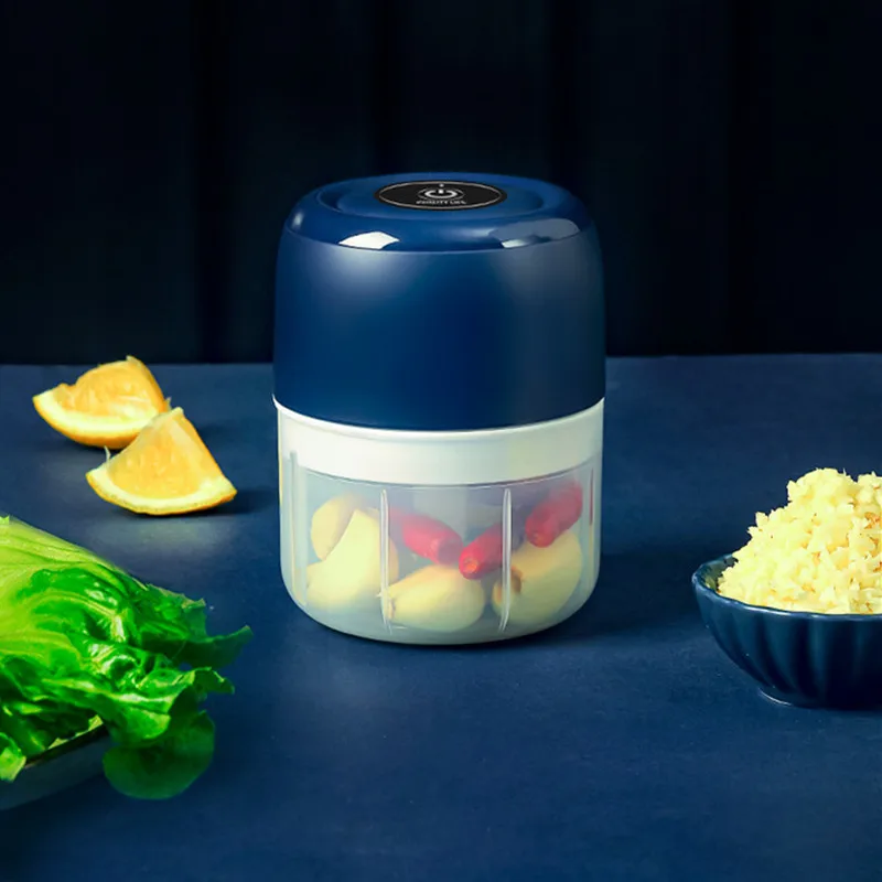 250ml Wireless Electric Mini Garlic Press Auxiliary Food Cooking Machine Small Ha Household Kitchen Tools Meat Grinder Pepper 6