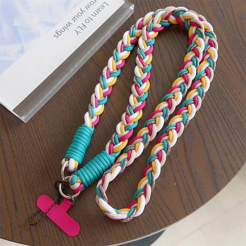 Handwoven Adjustable Crossbody Phone Lanyard with Shoulder Strap and Cardholder Bracelet