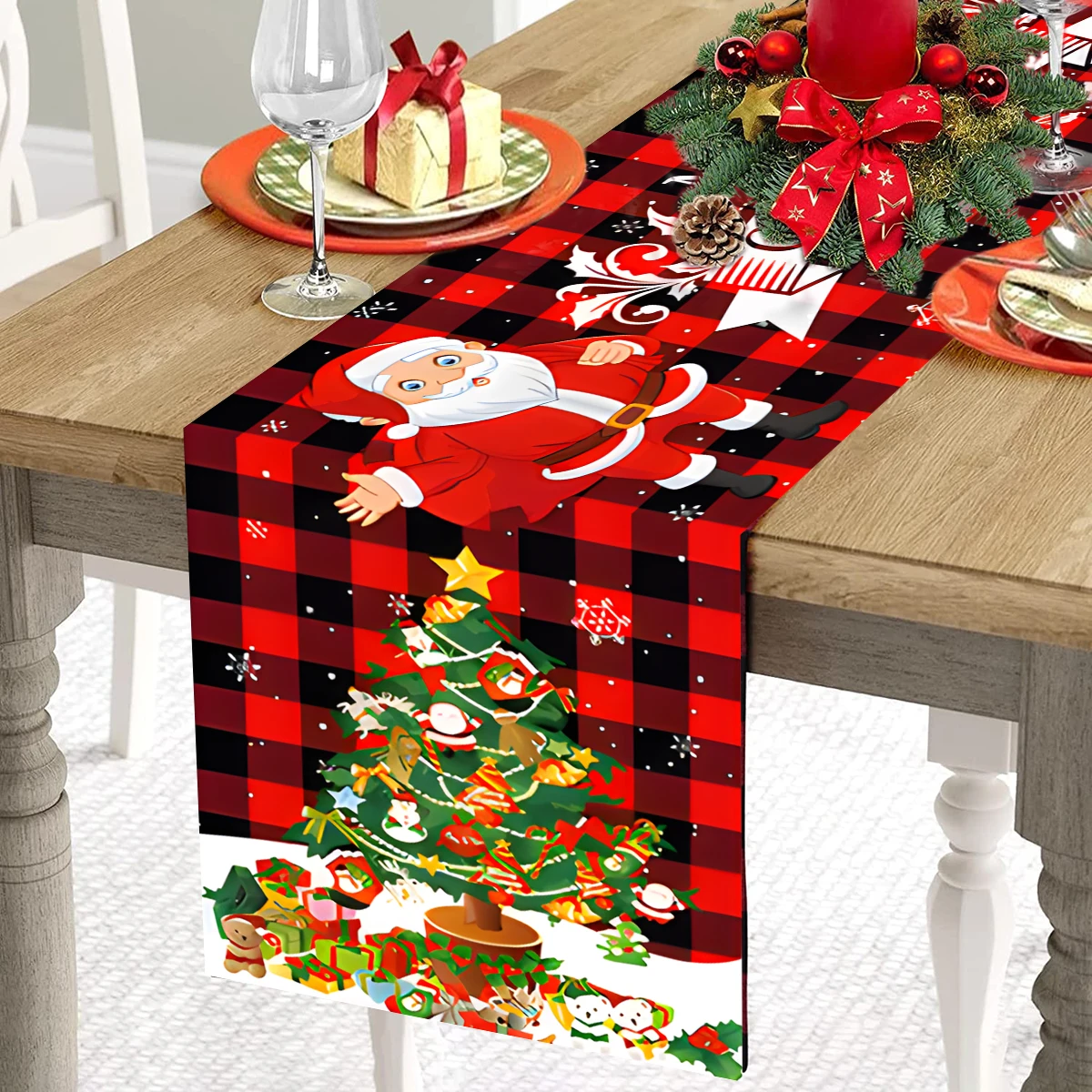 Chemin De Table De Noël 3D 35*180cm De Long Nappe Suédoise