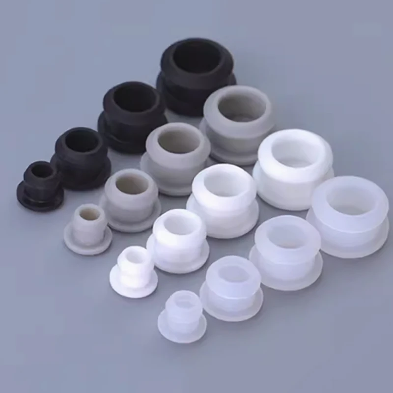 5/10Pcs Black/White/Grey Solid Silicone Rubber Caps T Type Plug Cover Snap-on Gasket High Temperature Resistance Seal Stopper