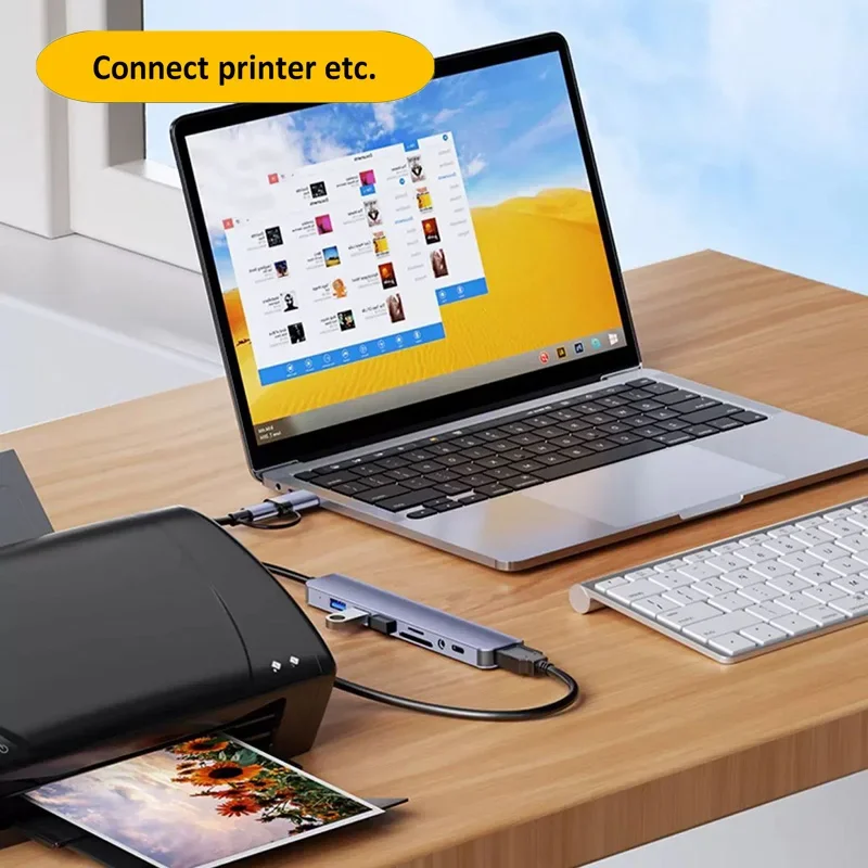 USB 8 in 1 HUB 3.0 USB C HUB Dock Station High Speed Transmission USB Splitter Type C To USB OTG Adapter Computer Accessories 5