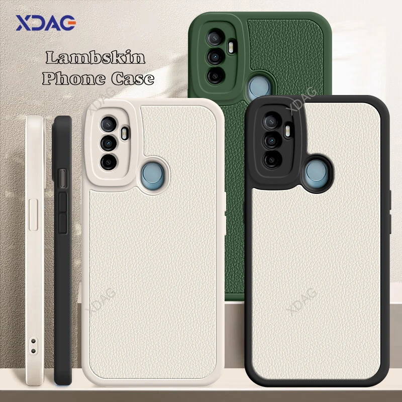 Lens Protection Shell Cover for OPPO A53 A53S A33 A32 A11S 4G 2020 Litchi Peel Pattern Leather Lambskin Funda Original Soft Case