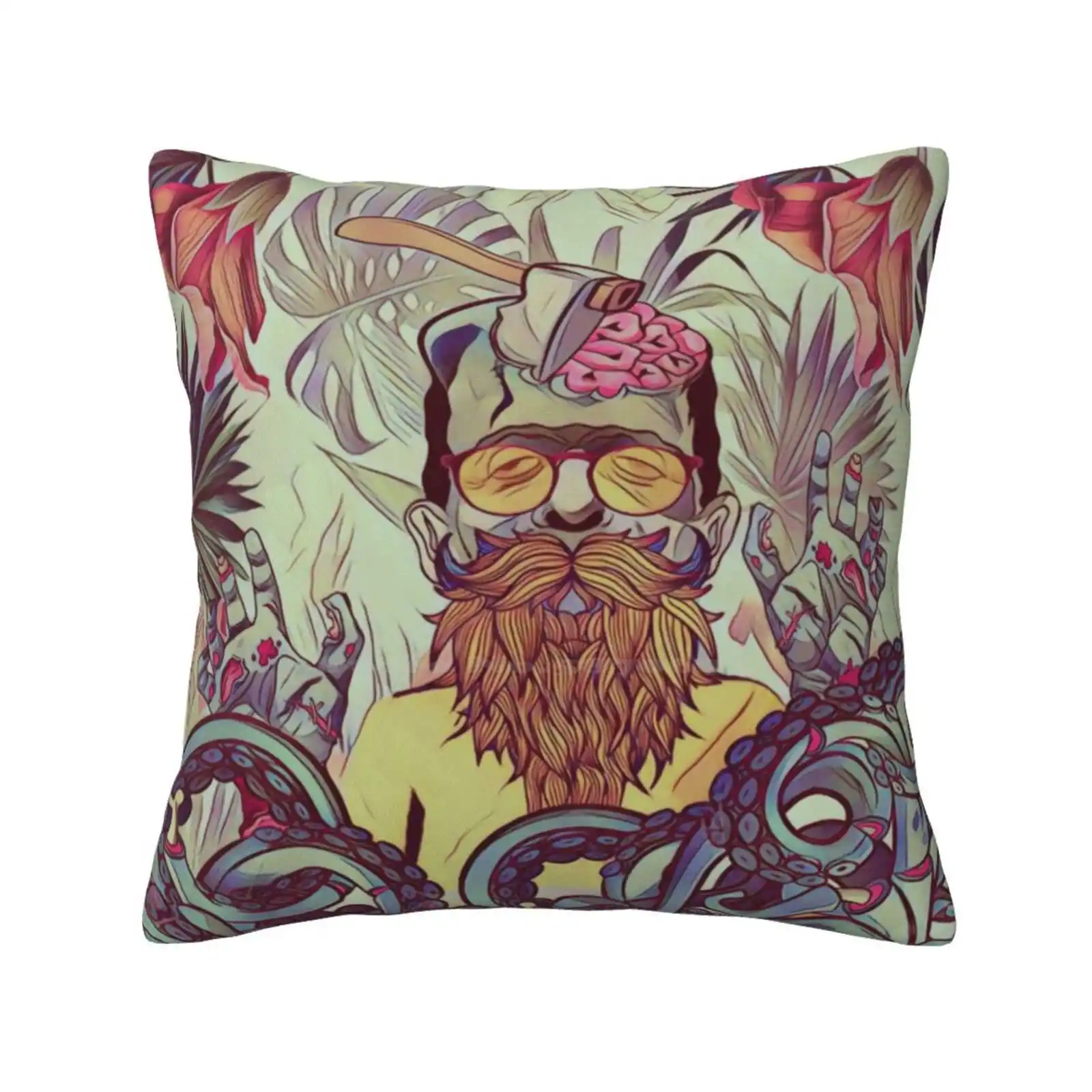Zombie Home Sofa Car Waist Throw Federa Cute Cozy Zombie Octopus Tropical Jungle Leaves Leaf Hammer Floral New Abstract