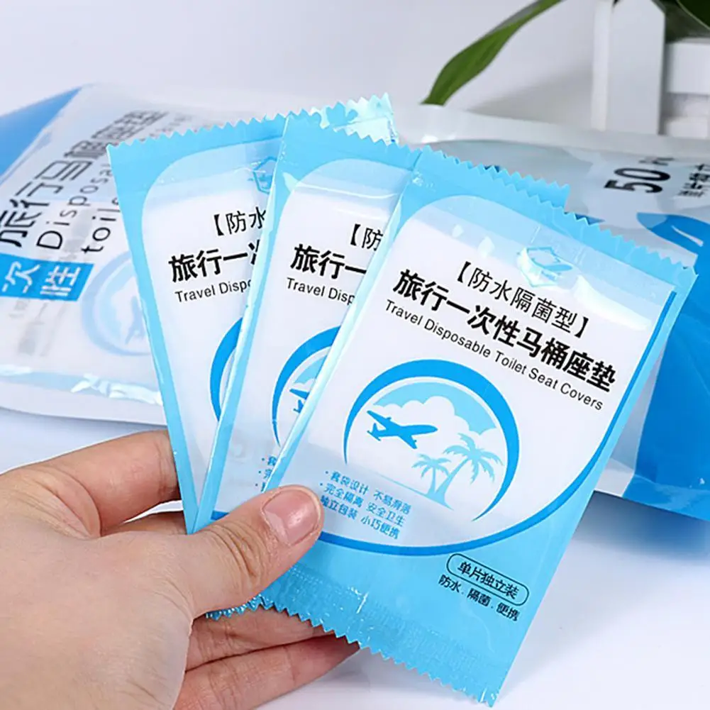 50Pcs/Set Great WC Pad Widely Applied Hygienic Toilet Mat Travel Disposable Toilet Seat Pad for Home Seat Cover